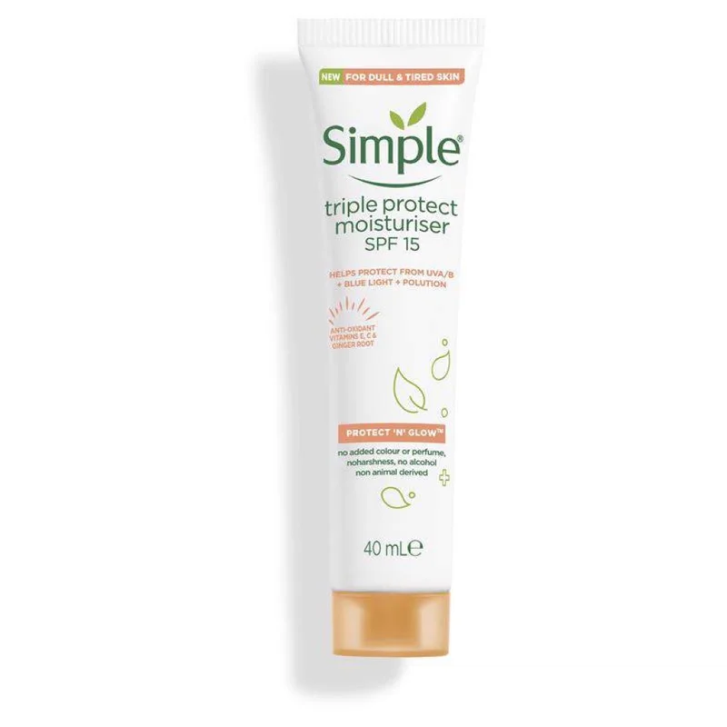 کرم ضد آفتاب و ضد لک بی رنگ سیمپل SPF30 انواع پوست 40ml