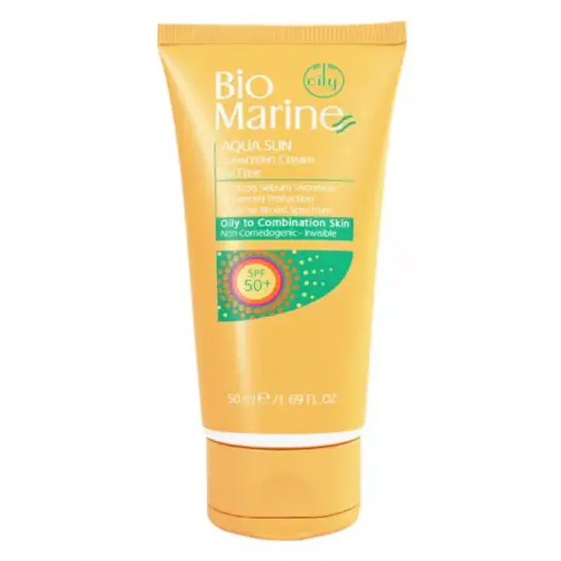 ضد آفتاب بایو مارین بی رنگ پوست چرب و جوشدار SPF 50