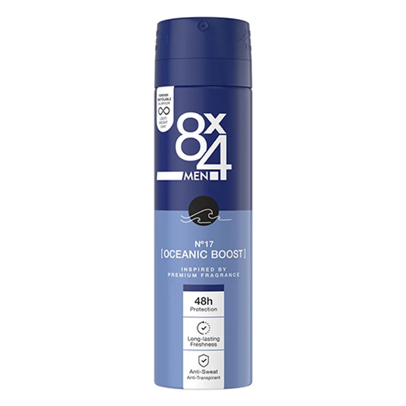 اسپری دئودورانت 8x4 رایحه Oceanic Boost شماره 17