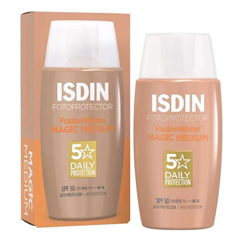 کرم ضد آفتاب ایزدین رنگ مدیوم SPF50 فیوژن واتر مجیک