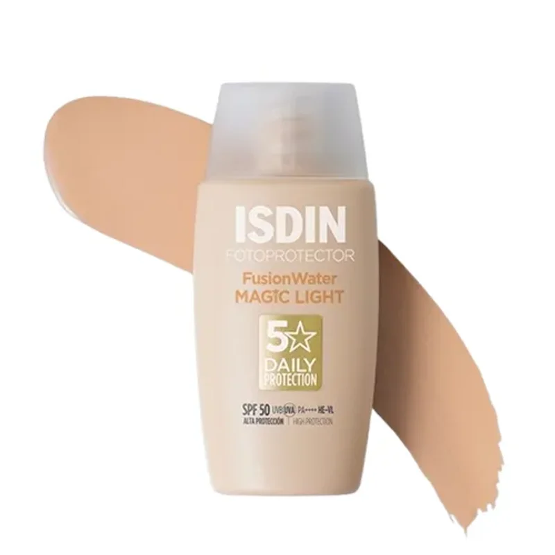 خرید کرم ضد آفتاب ایزدین رنگ لایت SPF50 فیوژن واتر مجیک