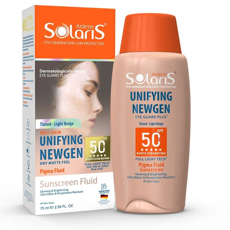 ضد آفتاب آردن سولاریس SPF50 فلوئیدی Unifying Newgen بژ روشن