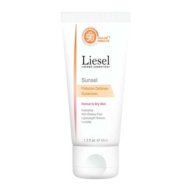 کرم ضد آفتاب بی رنگ SPF50 لایسل پوست خشک و نرمال 40ml