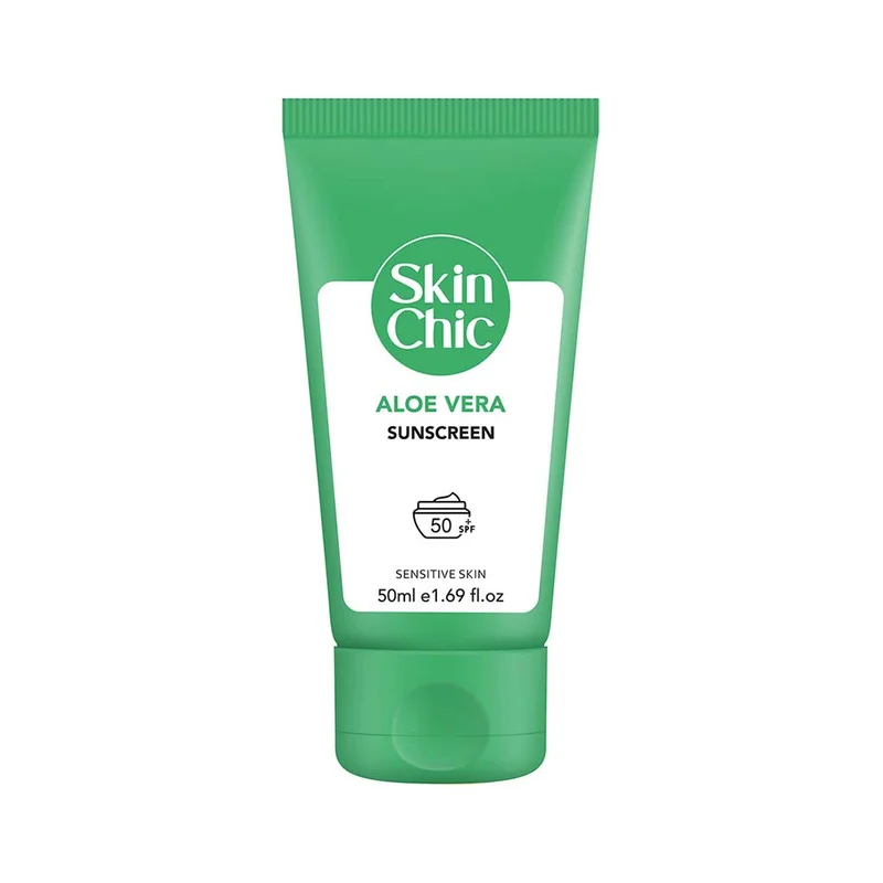کرم ضد آفتاب بی رنگ اسکین شیک SPF50 آلوئه ورا