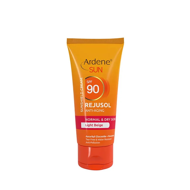 کرم ضد آفتاب و ضد چروک رنگی آردن سان SPF90 پوست معمولی و حساس بژ روشن