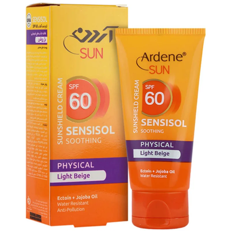 کرم ضد آفتاب رنگی آردن سان SPF60 فاقد جاذبه شیمیایی بژ روشن