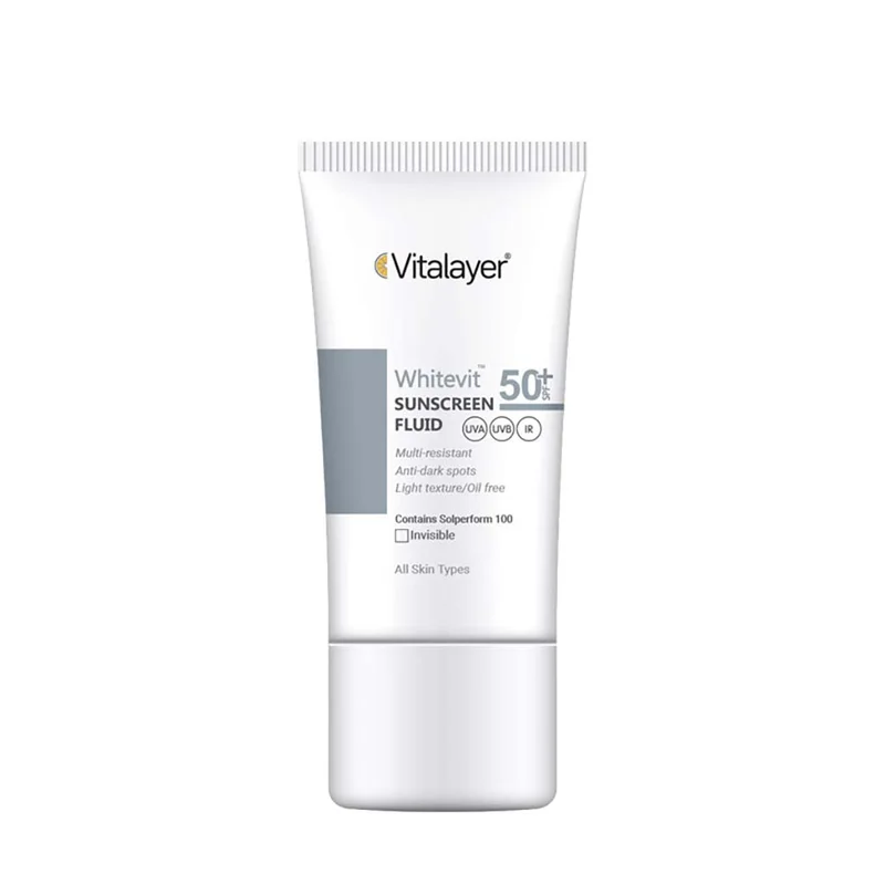ضدآفتاب ویتالیر وایت ویت فلوئیدی و ضد لک SPF50 بی رنگ 50ml