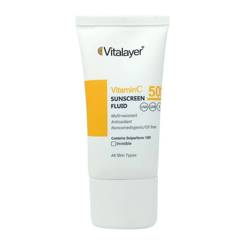 ضد آفتاب ویتالیر فلوئیدی SPF50 ویتامین C بی رنگ 50ml