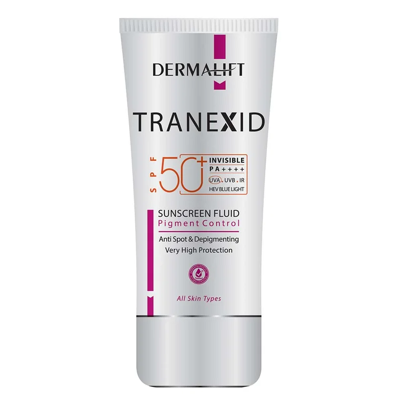 ضد آفتاب بی رنگ درمالیفت فلوئیدی ترنکسید SPF50 مواد روشن کننده