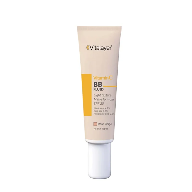 بی بی کرم فلوئیدی ویتالیر ویتامین C رز بژ SPF25