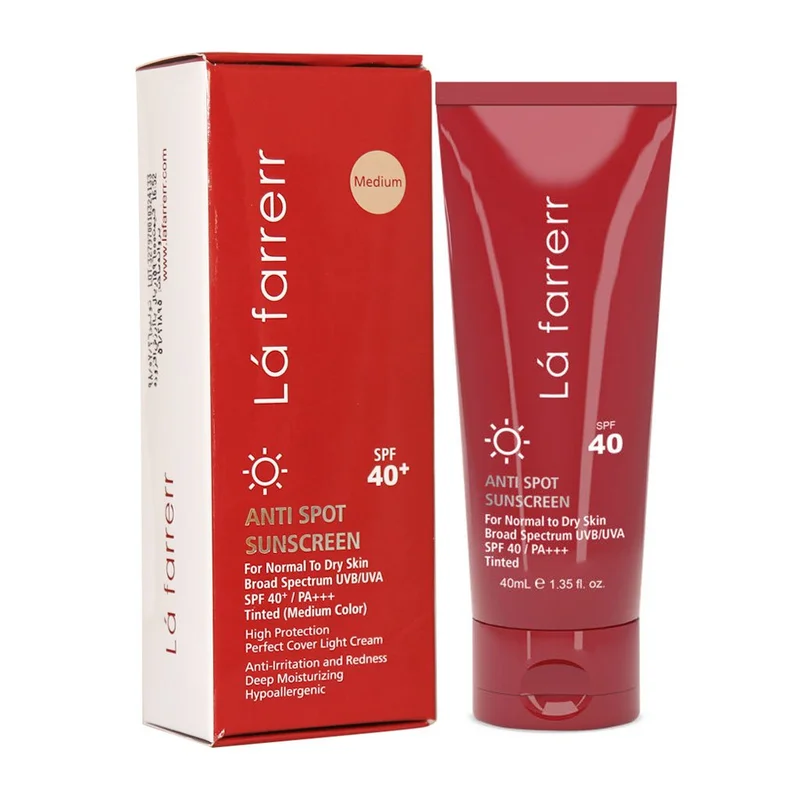کرم ضد آفتاب و ضد لک رنگی لافارر SPF40 پوست خشک و معمولی رنگ متوسط