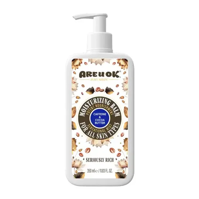 بالم مرطوب کننده آر یو اکی پمپی کافئین و کره کاکائو انواع پوست 350ml