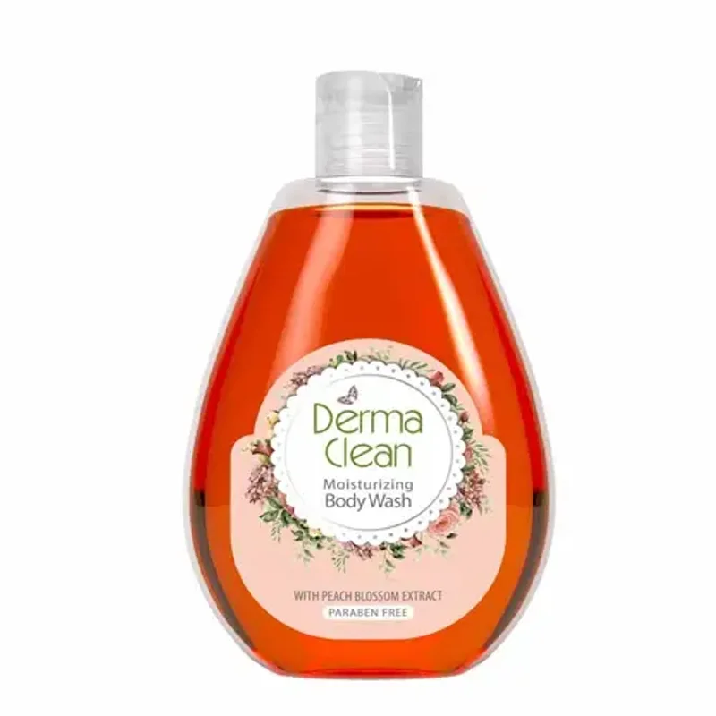 شامپو بدن مرطوب کننده و نرم کننده درماکلین عصاره شکوفه هلو 300ml
